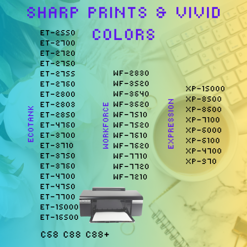 PRINTOXE® Sublimation Ink Set Refill Bottles Universal Use Each Bottle 250ML For Printers Clothing and Many Others