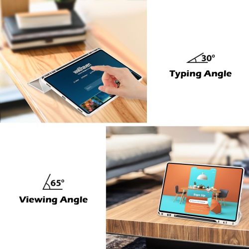 Galaxy Tab S9 FE Plus/S9 FE+ 12.4 Inch 2023(SM-X610/SM-X616B) with S Pen Holder, Smart Cover with Clear Transparent Back and Soft TPU Bumper for