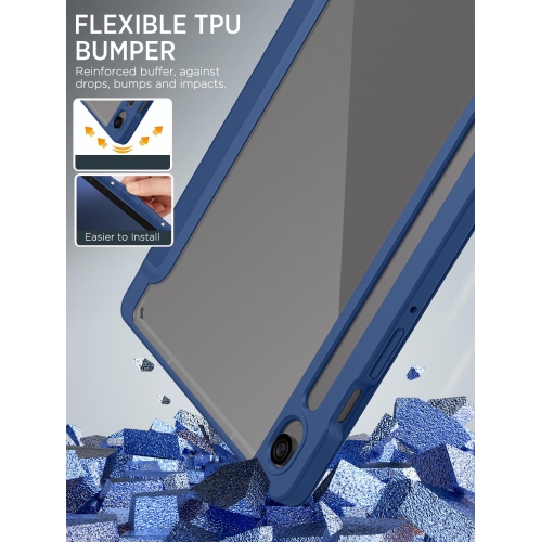 Samsung Galaxy Tab S9 FE 5G 2023 with S Pen Holder, Slim Lightweight Trifold TPU Cover Case with Unique Transparent PC Back Shell for Galaxy Tab S9