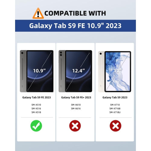 Samsung Galaxy Tab S9 FE 5G 2023 with S Pen Holder, Slim Lightweight Trifold TPU Cover Case with Unique Transparent PC Back Shell for Galaxy Tab S9