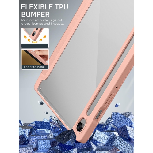 Samsung Galaxy Tab S9 FE 5G 2023 with S Pen Holder, Slim Lightweight Trifold TPU Cover Case with Unique Transparent PC Back Shell for Galaxy Tab S9