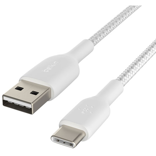 Belkin BoostCharge Braided 2m (6.6 ft.) USB-A to USB-C Cable (CAB002bt2MWH)