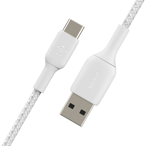 Belkin BoostCharge Braided 2m (6.6 ft.) USB-A to USB-C Cable (CAB002bt2MWH)