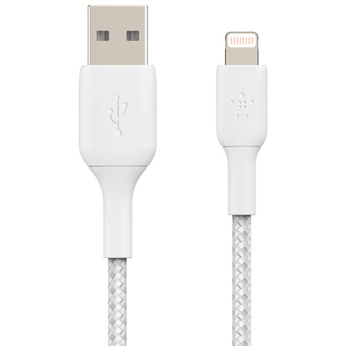 Belkin BoostCharge Braided 2m USB-A to Lightning Cable (CAA002bt2MWH)