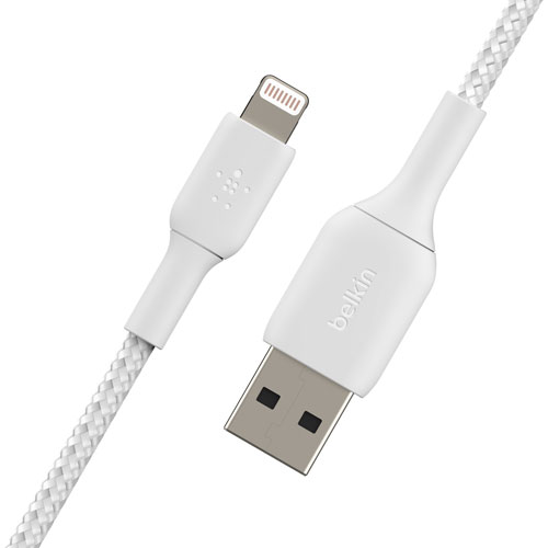 Belkin BoostCharge Braided 2m USB-A to Lightning Cable (CAA002bt2MWH)
