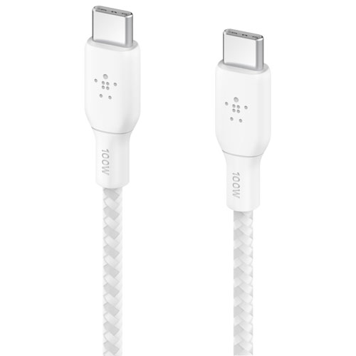 Belkin BoostCharge Braided 2m (6.6 ft.) USB-C to USB-C 100W Cable (CAB014bt2MWH)