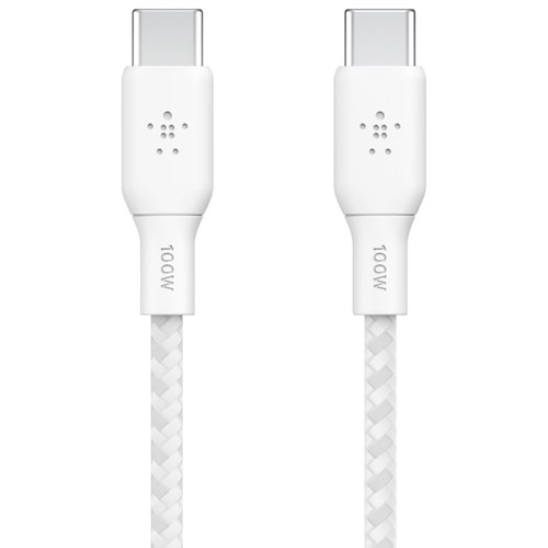 Belkin BoostCharge Braided 2m (6.6 ft.) USB-C to USB-C 100W Cable (CAB014bt2MWH)