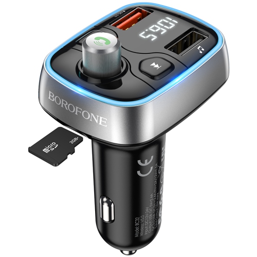 Émetteur FM Bluetooth USB-C 18&nbsp;W QC3,0 Adaptateur de chargeur d'auto affichage DEL récepteur radio sans fil lecteur de musique prise en charge