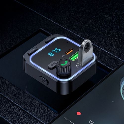 Émetteur FM Bluetooth USB-C 18&nbsp;W QC3,0 Adaptateur de chargeur d'auto affichage DEL récepteur radio sans fil lecteur de musique prise en charge