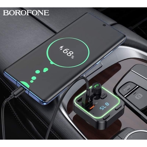 Émetteur FM Bluetooth USB-C 18&nbsp;W QC3,0 Adaptateur de chargeur d'auto affichage DEL récepteur radio sans fil lecteur de musique prise en charge