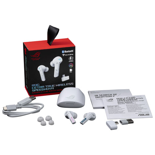 ASUS ROG Cetra SpeedNova In-Ear Noise Cancelling Truly Wireless Headphones - White
