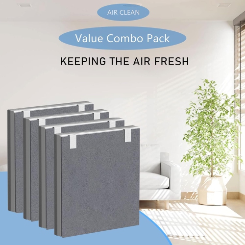 4 Set Vital 100 True HEPA Replacement Filter Compatible with LEVOIT Vital 100 Air Puri-fier, 3-in-1 HEPA Filter and High-Efficiency Activated Carbon