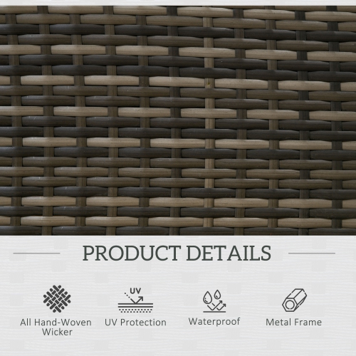 Outsunny PE Rattan Outdoor Recliner Chair, Wicker Patio Lounge Chair with Adjustable Backrest, Retractable Footrest and Cushion, Khaki