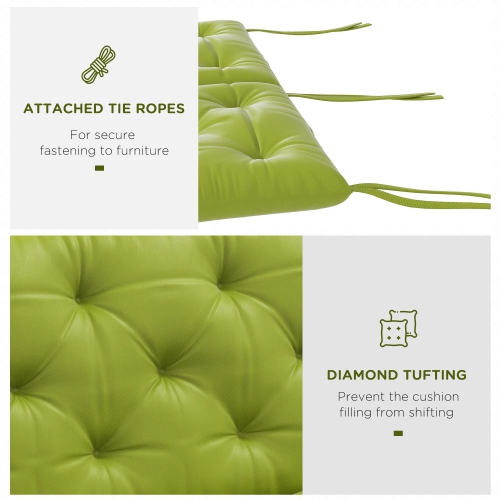 Outsunny Porch Swing Cushion Garden Bench Cushion with Backrest, Non-Slip 3-Seater Soft Pad, Swing Chair Mat Replacement for Indoor and Outdoor,