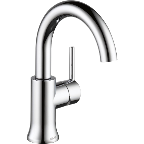 DELTA FAUCET  Trinsic Single Hole Swivel Spout Bathroom Faucet, Chrome Bathroom Sink Faucet, Single Handle Bathroom Faucet