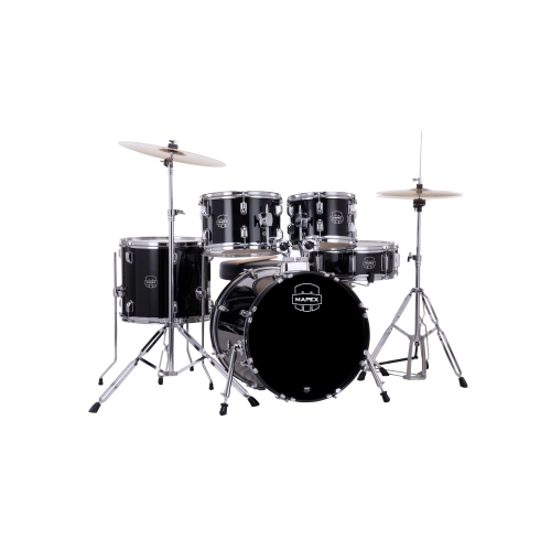 MAPEX  Comet 5-Piece Drum Kit (18, 10, 12, 14, Sd) With Cymbals And Hardware - Dark In Black