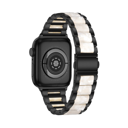 WFG Metal & Resin Band for Apple Watch with Butterfly Buckle Claps - 42/44/45mm - Rose Gold/Blue