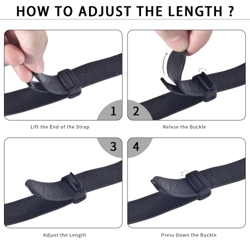 WFG Genuine Italian Leather Band for Apple Watch Strap with Magnetic Claps - 38/40/41mm - Black