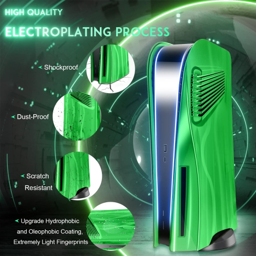 PS5 Cover Plates for Playstation 5 Console Disc Edition, PS5 Accessories Face plates Side Shell with Cooling Fan Vents, Hard Shockproof Protective