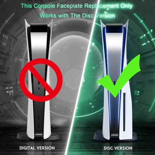 PS5 Cover Plates for Playstation 5 Console Disc Edition, PS5 Accessories Face plates Side Shell with Cooling Fan Vents, Hard Shockproof Protective
