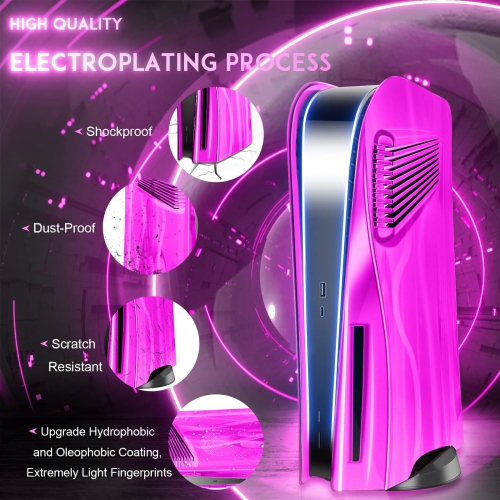 PS5 Cover Plates for Playstation 5 Console Disc Edition, PS5 Accessories Face plates Side Shell with Cooling Fan Vents, Hard Shockproof Protective