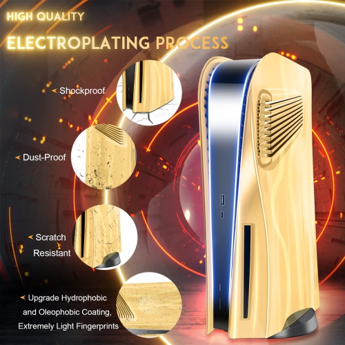 PS5 Plates Disc Edition, PS5 Face Plates with Cooling Vents, Anti-Scratch Dustproof Protective PS5 Cover, Premium ABS Replacement Shell for PS5 Disc