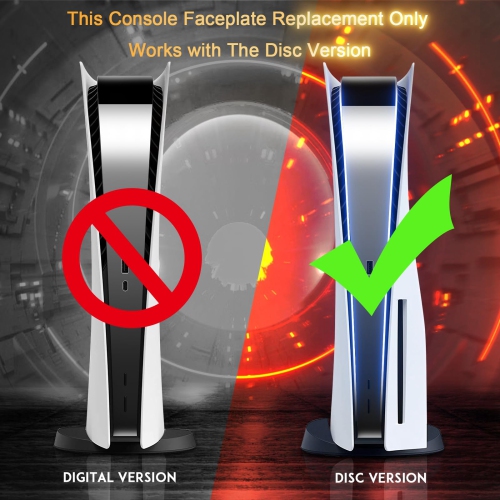 PS5 Plates Disc Edition, PS5 Face Plates with Cooling Vents, Anti-Scratch Dustproof Protective PS5 Cover, Premium ABS Replacement Shell for PS5 Disc