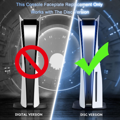 Cover Plates for Console Disc Edition, Accessories Face Plates Side Shell with Cooling Fan Vents, Hard Shockproof Protective Custom Dust Skin Covers