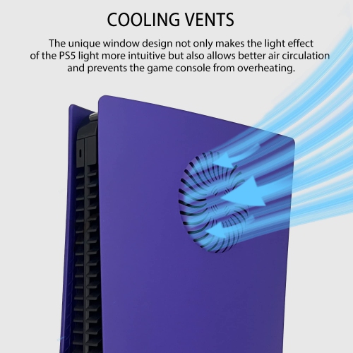 PS5 façade avec bande lumineuse RVB et filtre à poussière pour évents de refroidissement effets LED Light Ring console Cover pour PlayStation 5 Disc