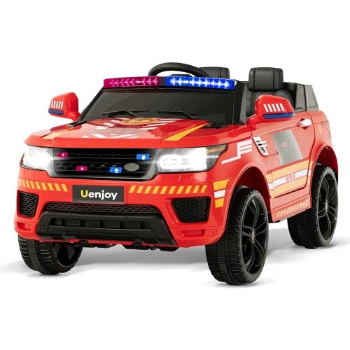 KINGTOYS  2024 12V Fire Fighter Truck Kids Ride On 1 Seater Suv Cars Rc