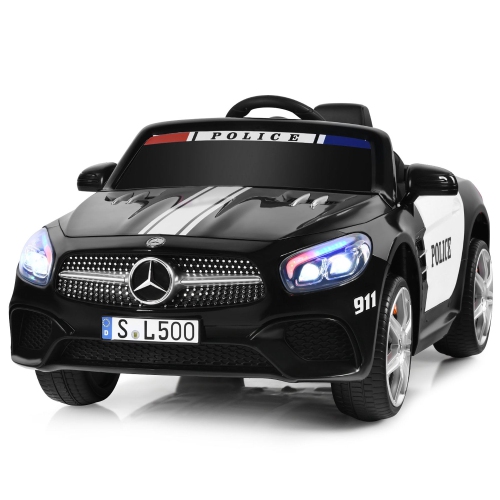 KINGTOYS  2024 12V Mercedes-Benz Sl500 Kids Ride On Police Car With Led Siren Lights With Remote Control