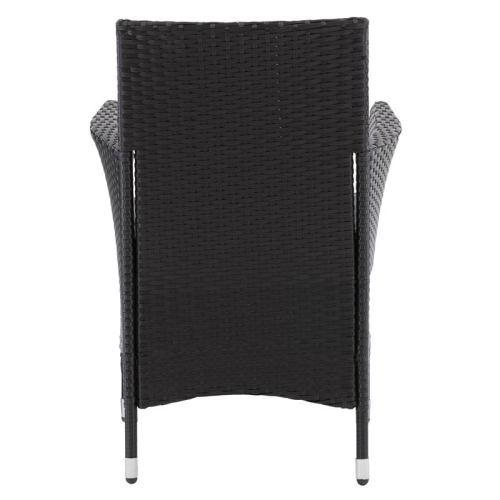 CorLiving Patio Dining Armchair Set of 2 - Black Resin Rattan Wicker