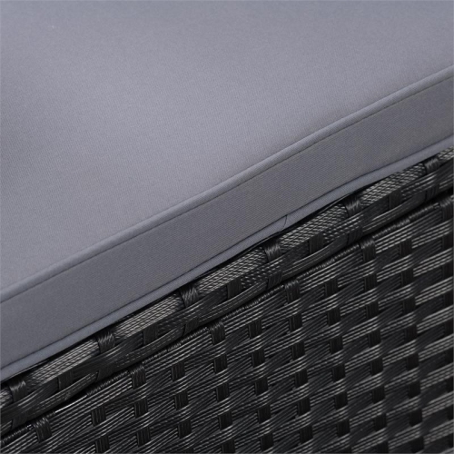 CorLiving Patio Dining Armchair Set of 2 - Black Resin Rattan Wicker