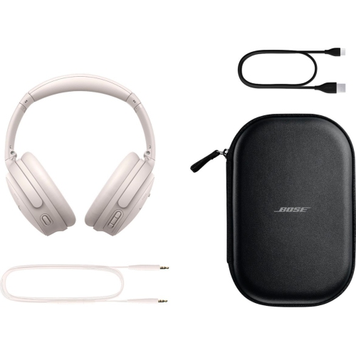 Casque d'écoute sans fil à suppression du bruit QuietComfort de Bose avec écouteurs Bluetooth offrant jusqu'à 24 heures d'autonomie, fumée blanche