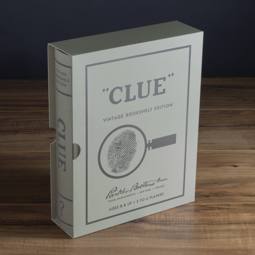 WS Game Company Vintage Bookshelf Edition: Clue 3-6 players, ages 8+, 60 minutes