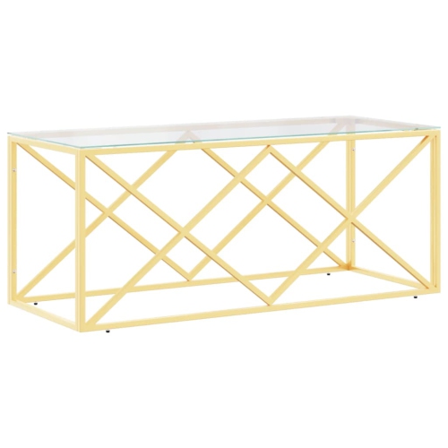 VIDAXL  Coffee Table 110X45X45 Cm Stainless Steel And Glass