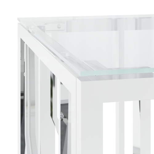 vidaXL Coffee Table 110x45x45 cm Stainless Steel and Glass