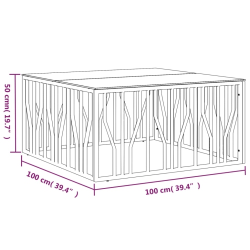 vidaXL Coffee Table 100x100x50 cm Stainless Steel and Glass