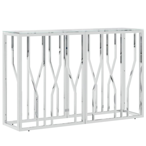 VIDAXL  Console Table 110X30X70 Cm Stainless Steel And Glass