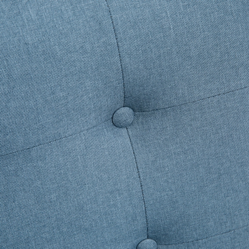 HOMCOM – Fauteuil d’appoint en tissu, fauteuil capitonné, chaise de salon moderne avec pattes en bois et rembourrage épais pour chambre, bleu