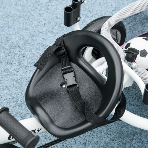 Qaba 6 in 1 Toddler Tricycle, Kids Trike with Foldable Canopy, Removable Parent-Push Handle and Cover, Storage Basket, 5-Point Safety Belt, for Child