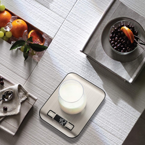 CROWNFUL Food Scale, 11lb Digital Kitchen Scales with Built-in Coin Battery, Weight Ounces and Grams with Tare Function