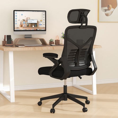 Gymax Ergonomic Mesh Office Chair w/ Lumbar Support & Rocking Function Headrest