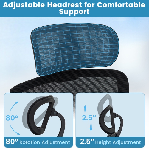 Gymax Ergonomic Mesh Office Chair w/ Lumbar Support & Rocking Function Headrest