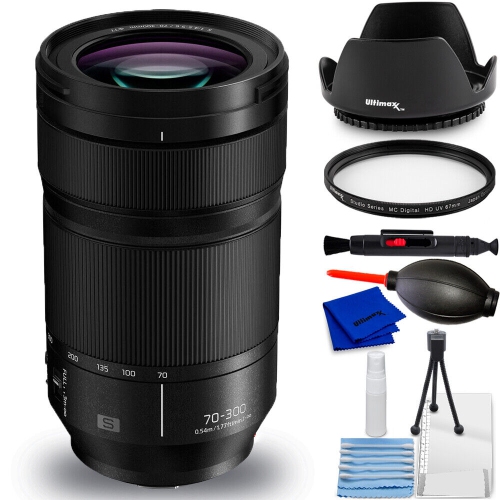 PANASONIC  Lumix S 70-300MM F/4 Macro O.i.s. Lens S-R70300 - 7PC Accessory Bundle