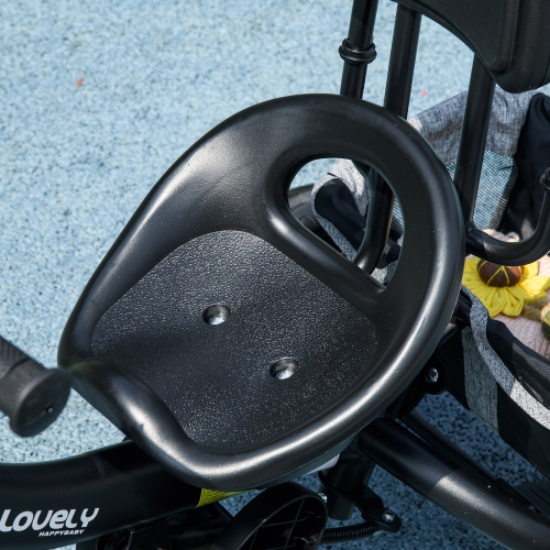 Qaba Toddler Tricycle, 6 in 1 Baby Bike Stroller with Foldable Canopy, Storage Basket, 5-point Safety Harness, Kids Trike for 1-5 Years Old, Grey