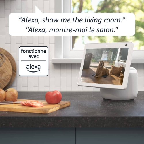 Tilt Camera | Rotating indoor plug-in smart security camera, HD video, motion detection,two-way audio, Works with Alexa