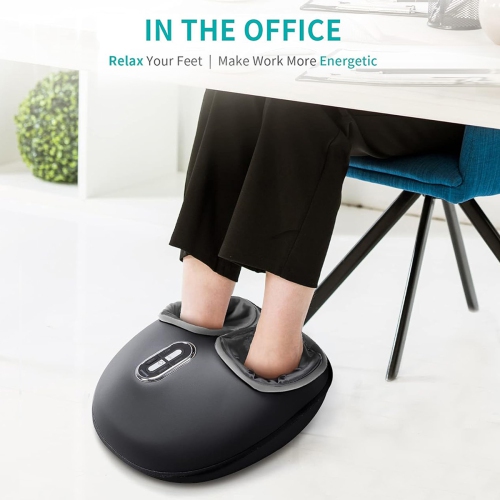 Masseur de pieds Shiatsu de Nekteck avec chaleur, pétrissage profond avec compression d'air, amélioration de la circulation sanguine et Foot WellNes