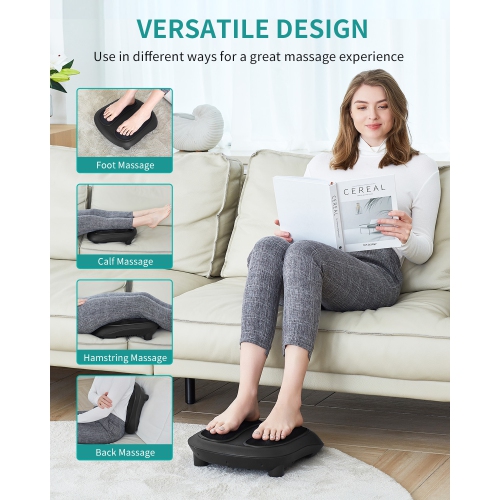 Nekteck Foot Massager with Heat, Shiatsu Heated Electric Kneading Foot Massager Machine for Plantar Fasciitis, Built-in Infrared Heat Function and