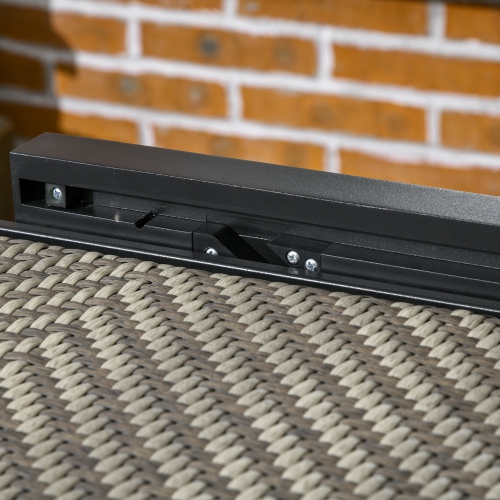 Outsunny Extendable Rattan Dining Table, 35.4"/70.9" x 35.4" Aluminum Frame Patio Wicker Retractable Table, for 4-8 People, Mixed Brown